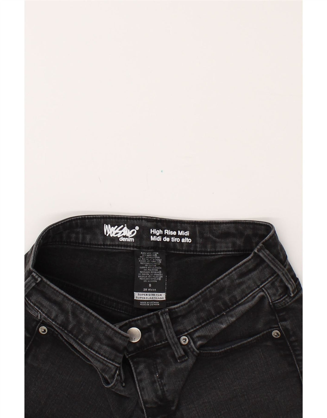 MOSSIMO Womens High Waist Denim Shorts US 6 Medium W28 Black Cotton Vintage Mossimo and Second-Hand Mossimo from Messina Hembry 
