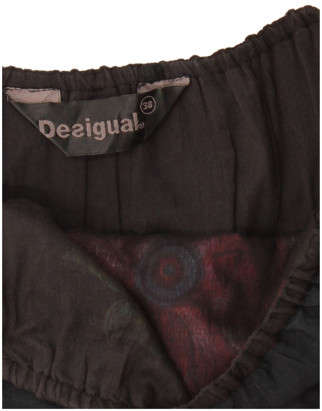 DESIGUAL Kvinders grafisk stropløs boblekjole EU 38 Medium Black Floral