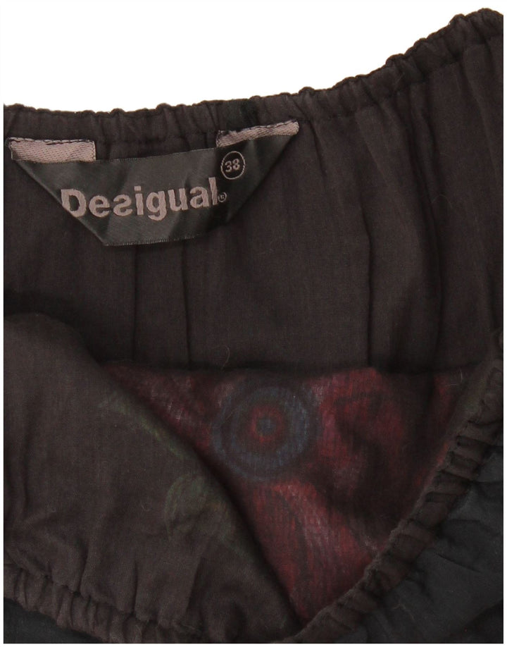 DESIGUAL Kvinders grafisk stropløs boblekjole EU 38 Medium Black Floral