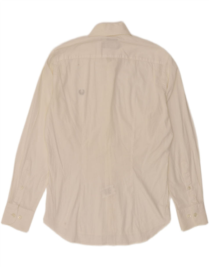 FRED PERRY Mens Slim Fit Shirt Small White Cotton