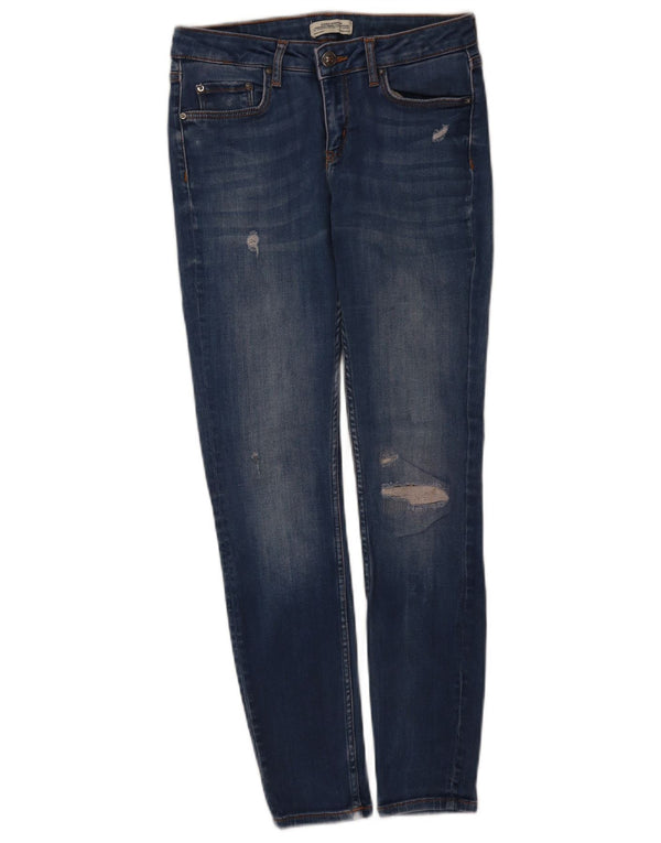 Zara Womens Distressed Skinny Jeans EU 36 XS W26 L28 Blue