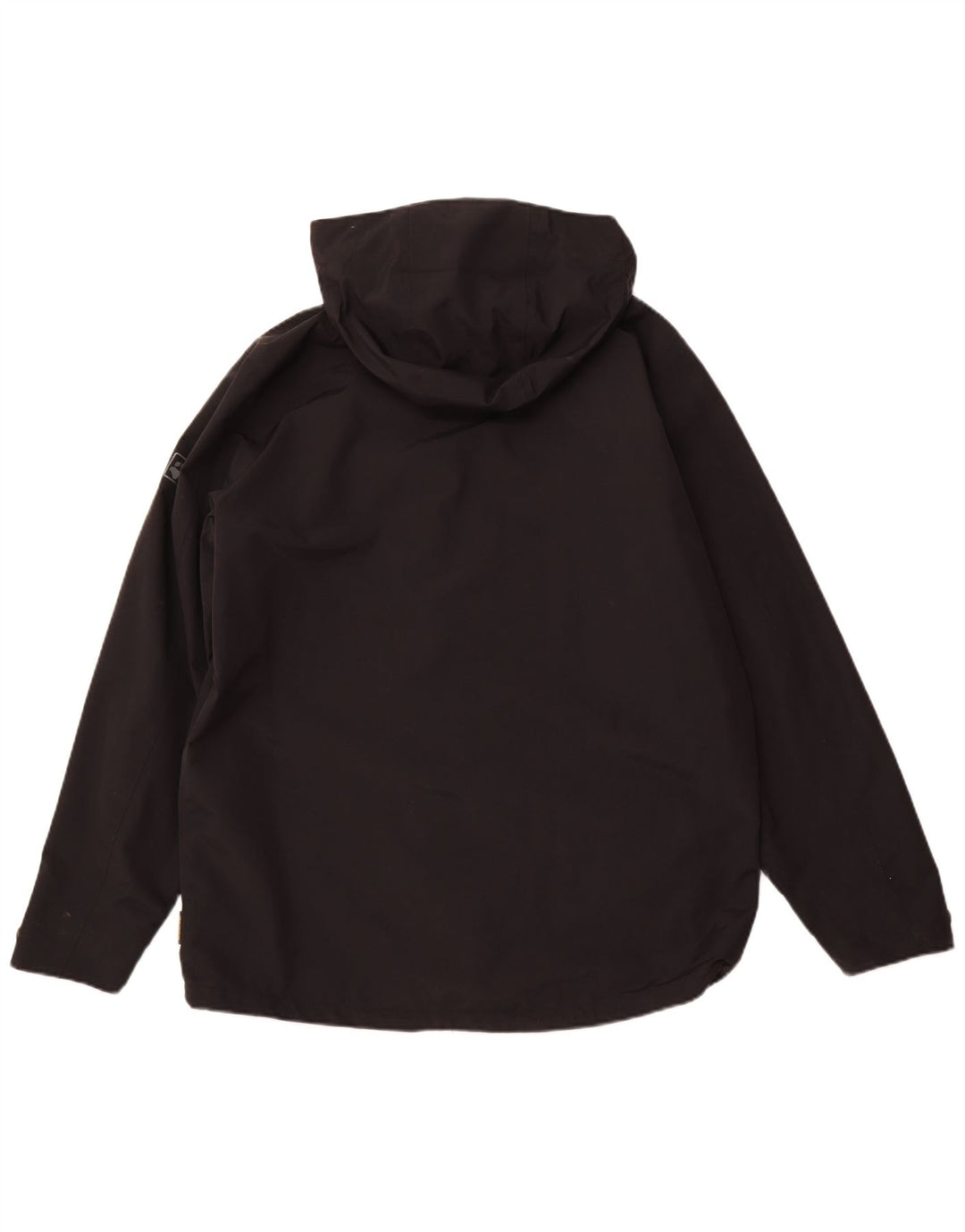 JACK WOLFSKIN Regnjakke med hætte til mænd UK 42 Stor sort polyamid