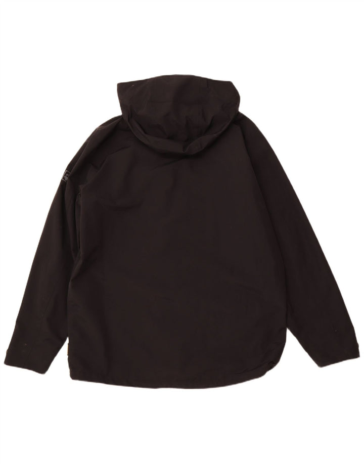 JACK WOLFSKIN Regnjakke med hætte til mænd UK 42 Stor sort polyamid