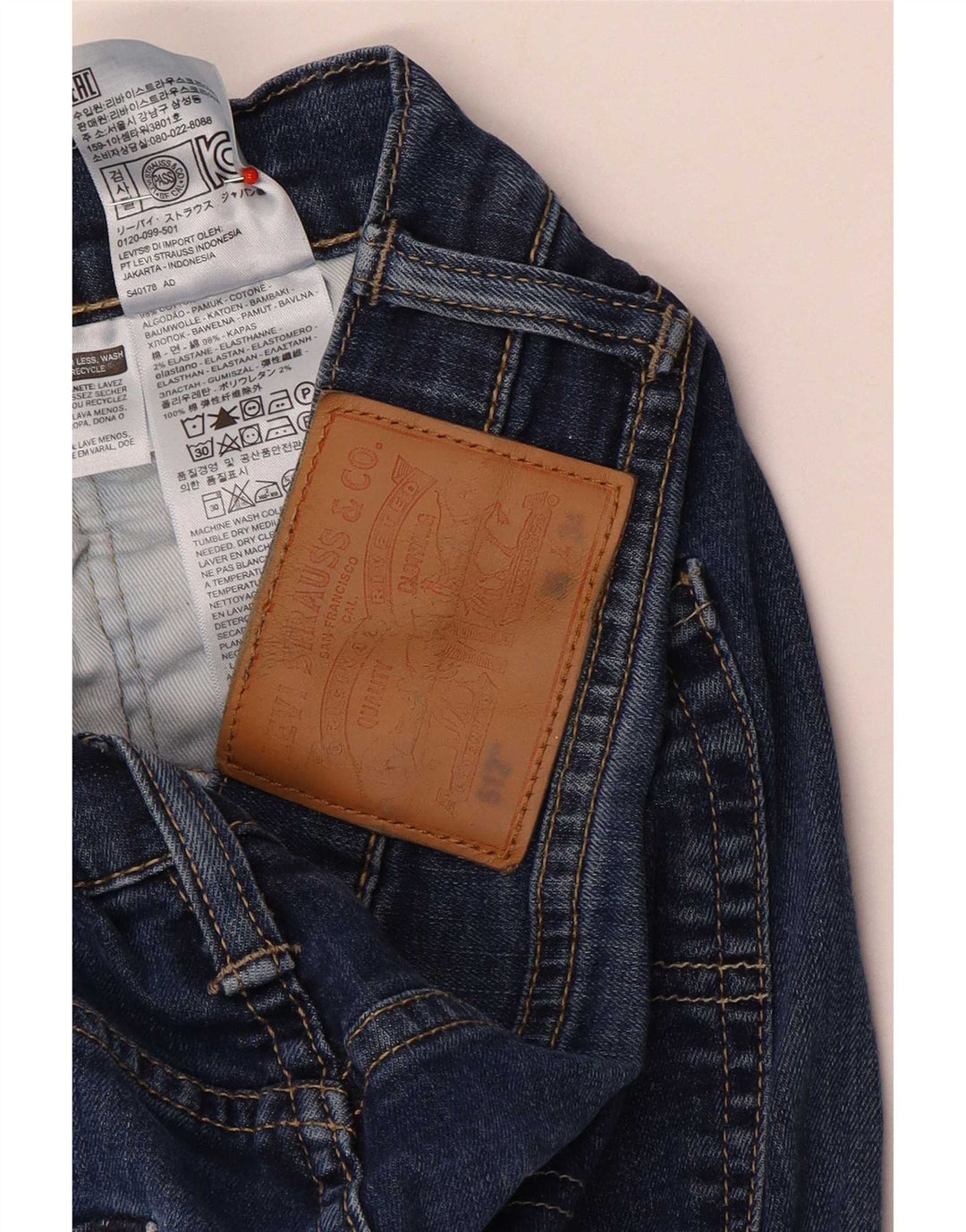 Levi's Herre 512 Slim Jeans W36 L34 Blå Bomuld