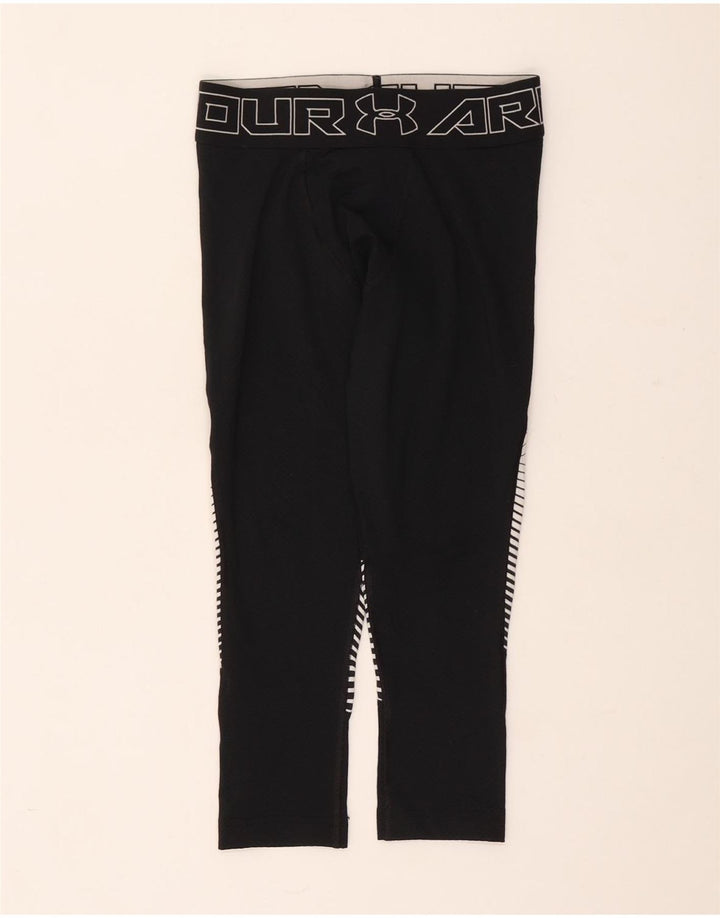 Under Armour Dame Capri Leggings UK 10 Small Black Geometric