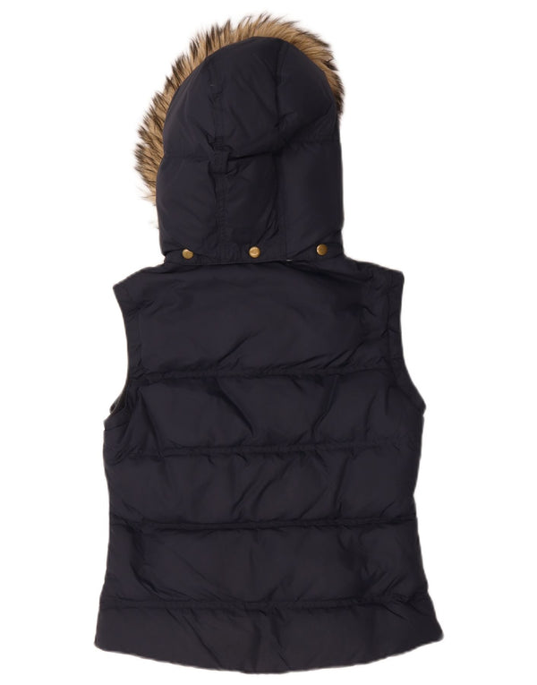 Joules Dame Hætte Polstret Gilet UK 8 Small Navy Blue