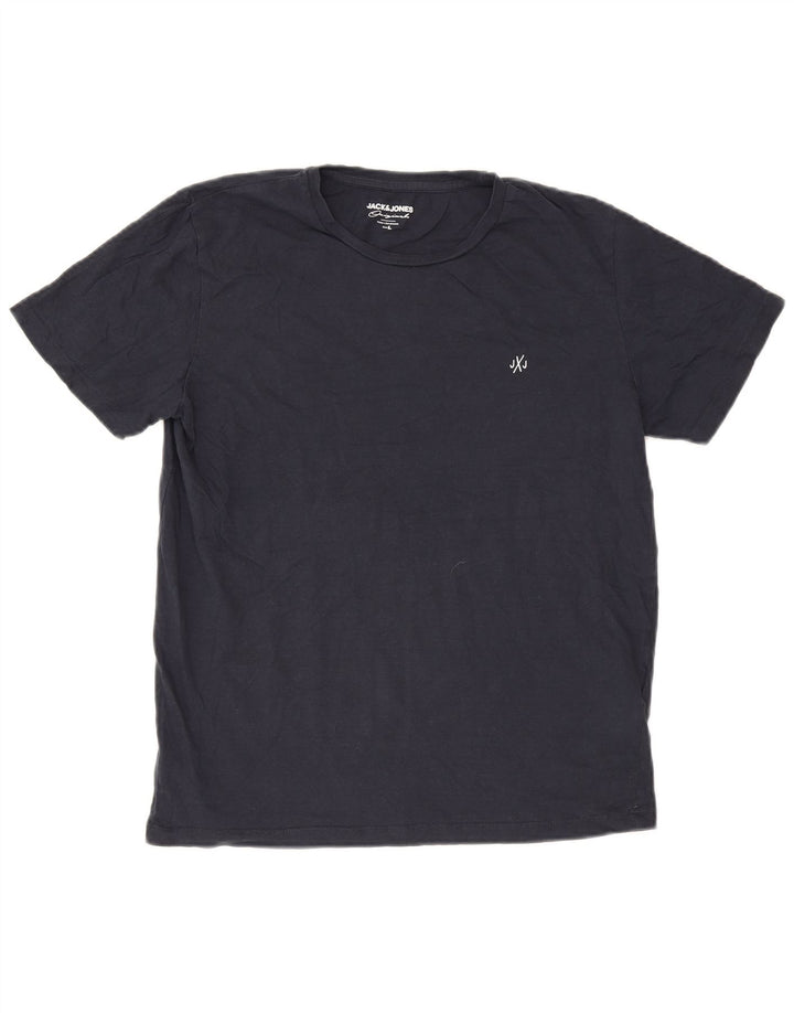 Jack & Jones Herre T-shirt Top Stor marineblå bomuld