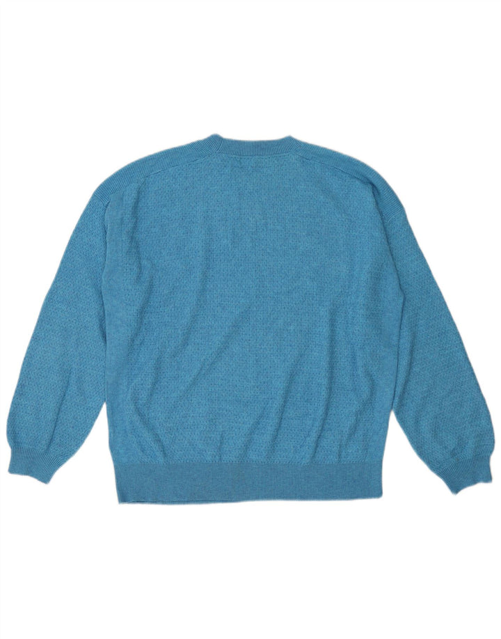 Marks & Spencer Herre sweater med rund hals, stor turkis polyester