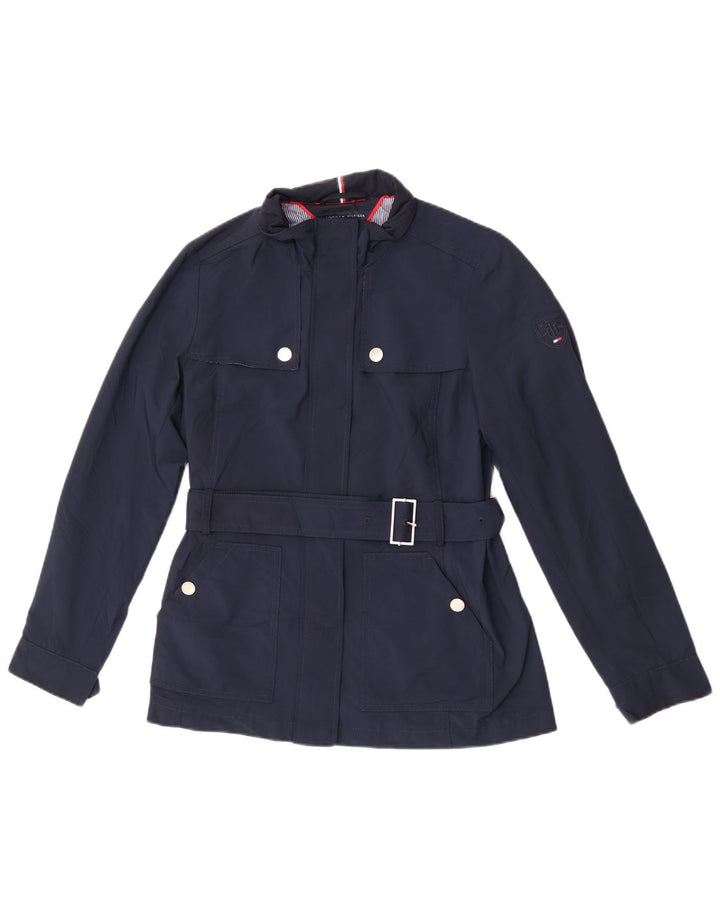 Tommy Hilfiger Kvinder Utility Jacket UK 10 Small Navy Blue Polyester