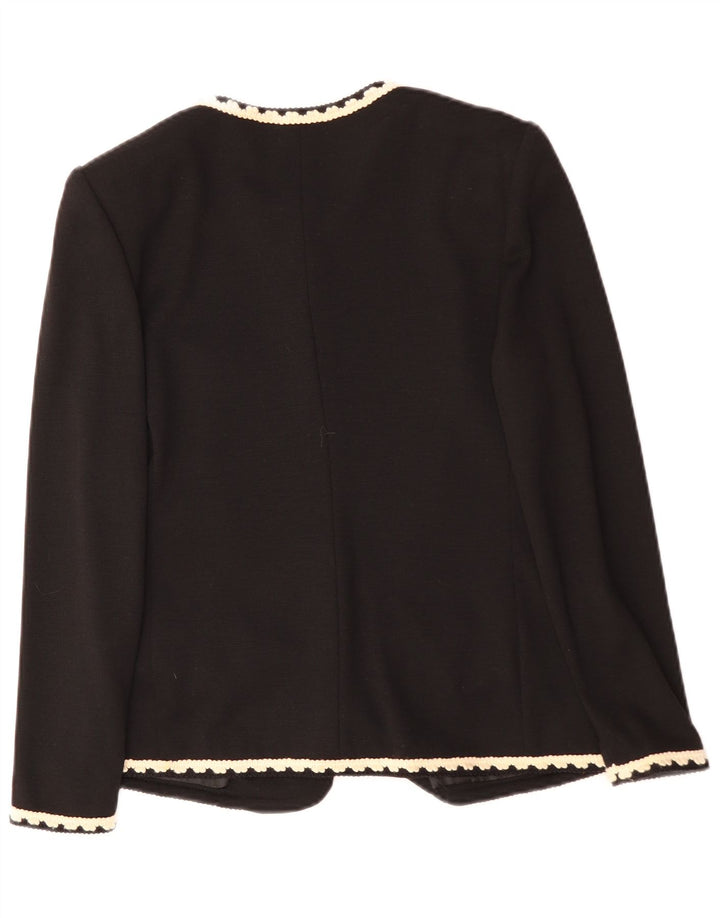 LUISA SPAGNOLI Dame 5-knaps blazerjakke IT 44 Medium Sort Acetat