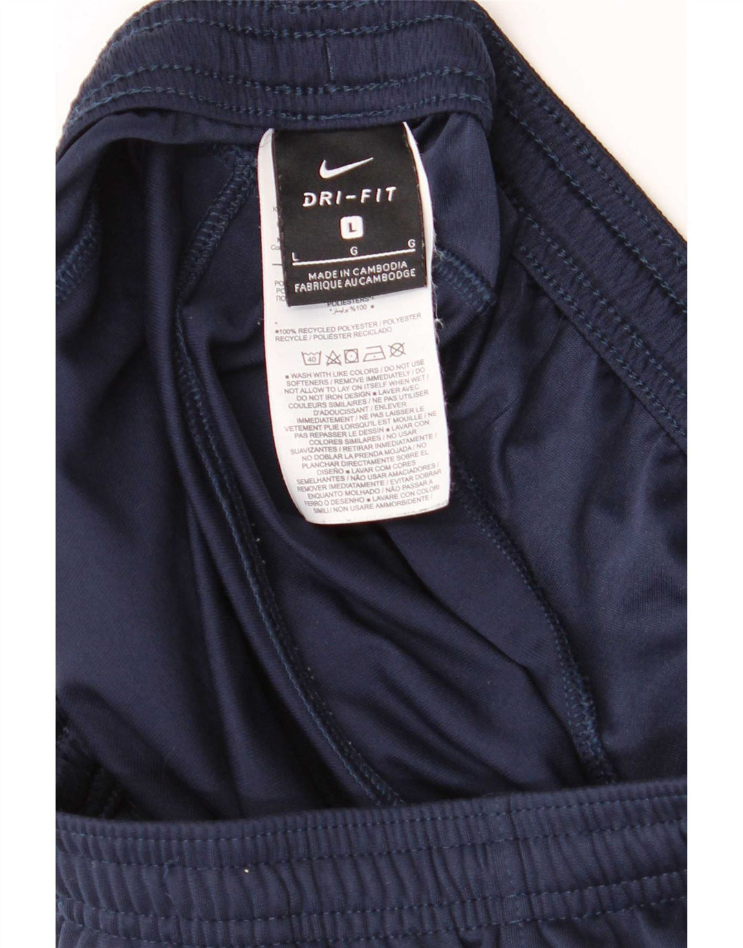 Nike Herre Regular Fit Sportshorts Large Navy Blue Polyester Sports