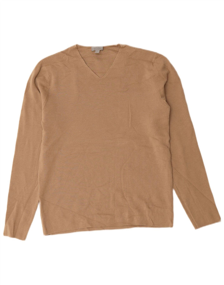 Cos Dame V-hals sweater UK 14 Medium Beige Uld
