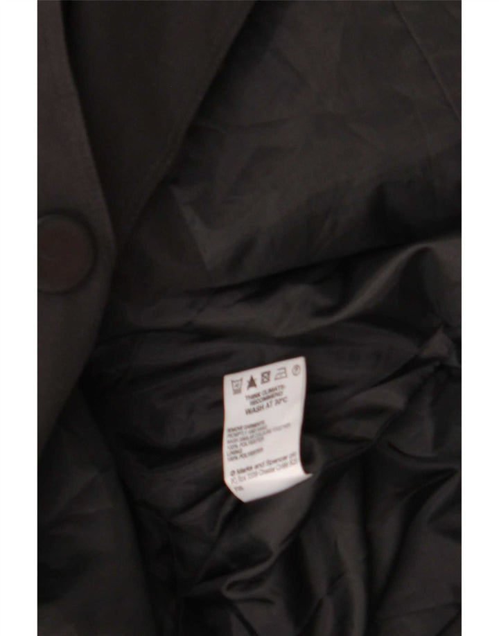 Marks & Spencer Trench Coat til kvinder UK 12 Medium Sort Polyester
