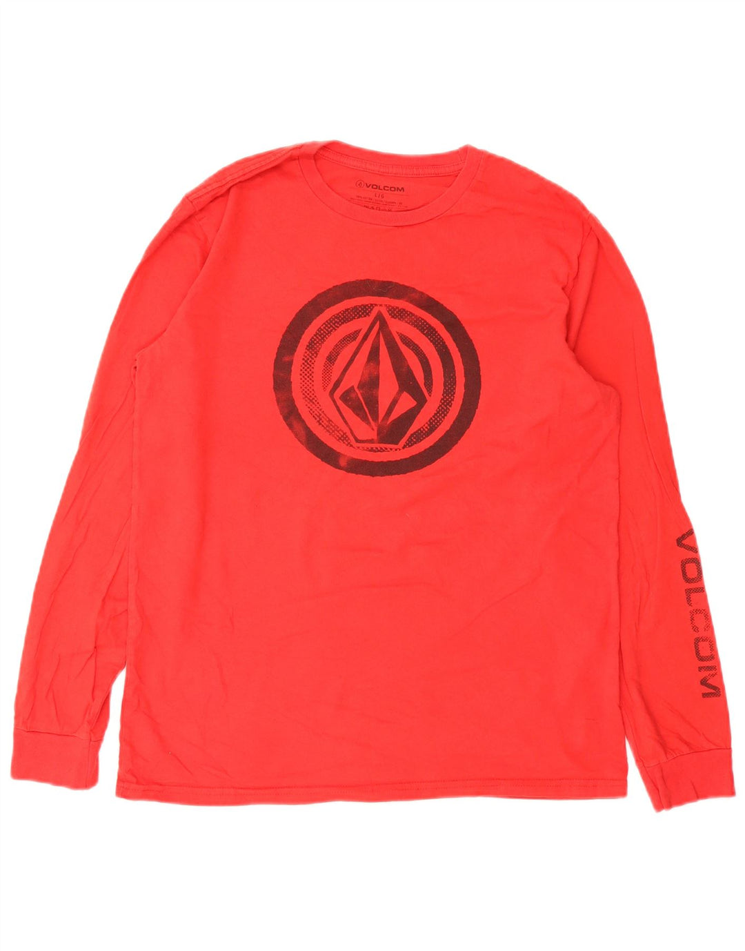 Volcom Herre Grafisk T-Shirt Langærmet Stor Rød Bomuld