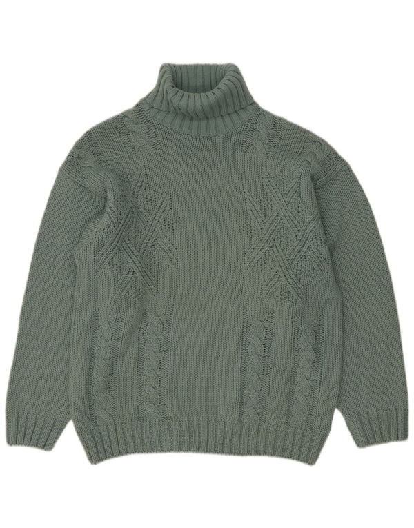 By American Mens Roll Neck Jumper Sweater XL Grøn Akryl