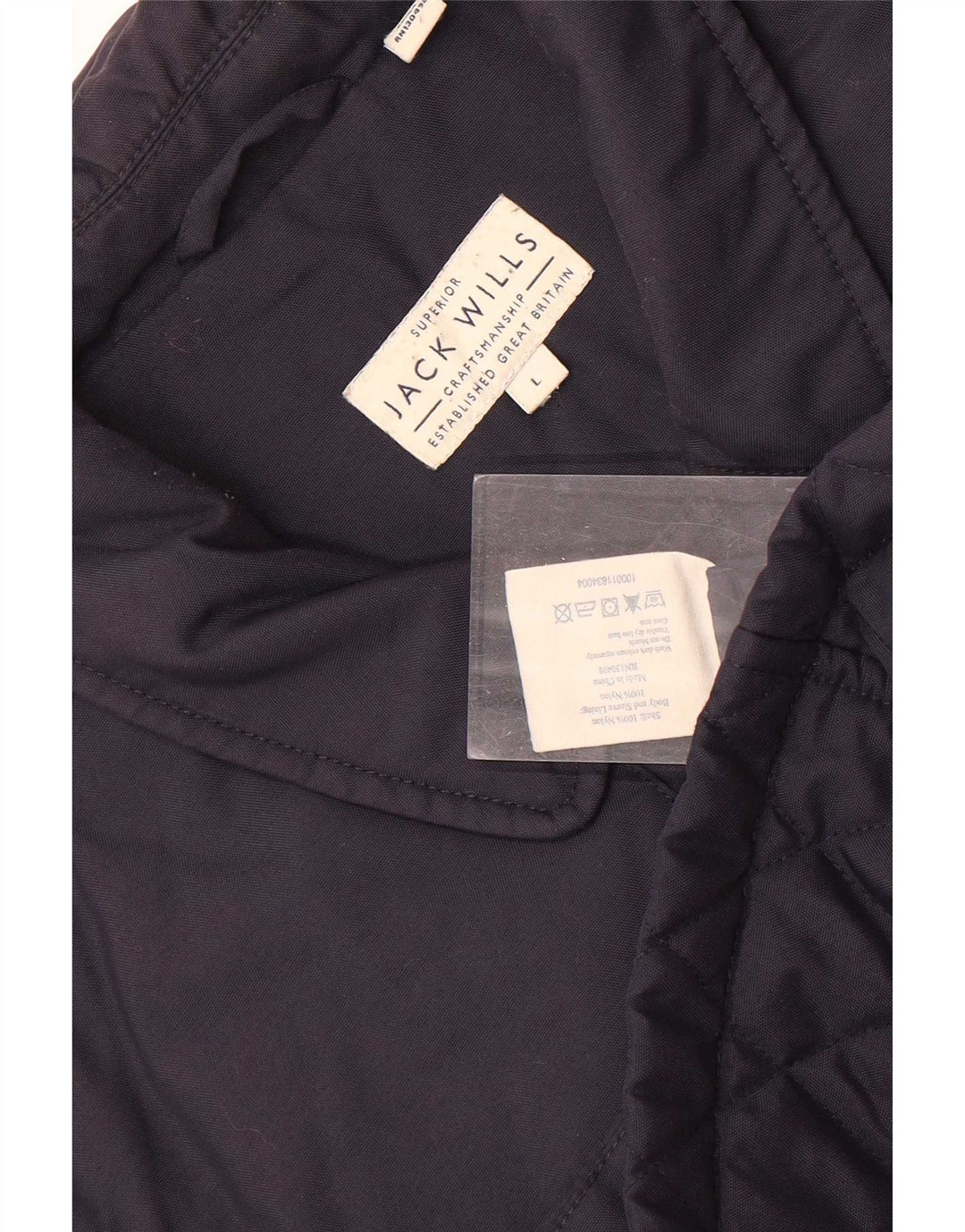 Jack Wills Herre quiltet jakke UK 40 Large Navy Blue Nylon