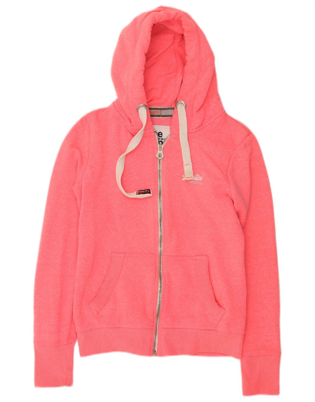 Superdry hættetrøje til kvinder med lynlås UK 10 Small Pink Polyester