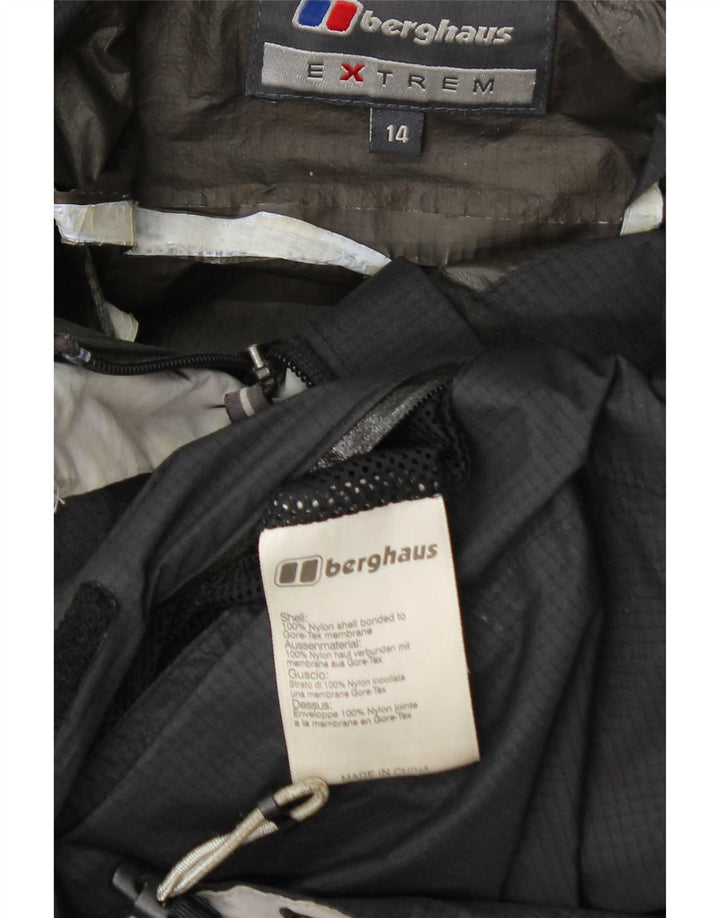 Berghaus Regnjakke med hætte til kvinder UK 14 Stor grå nylon