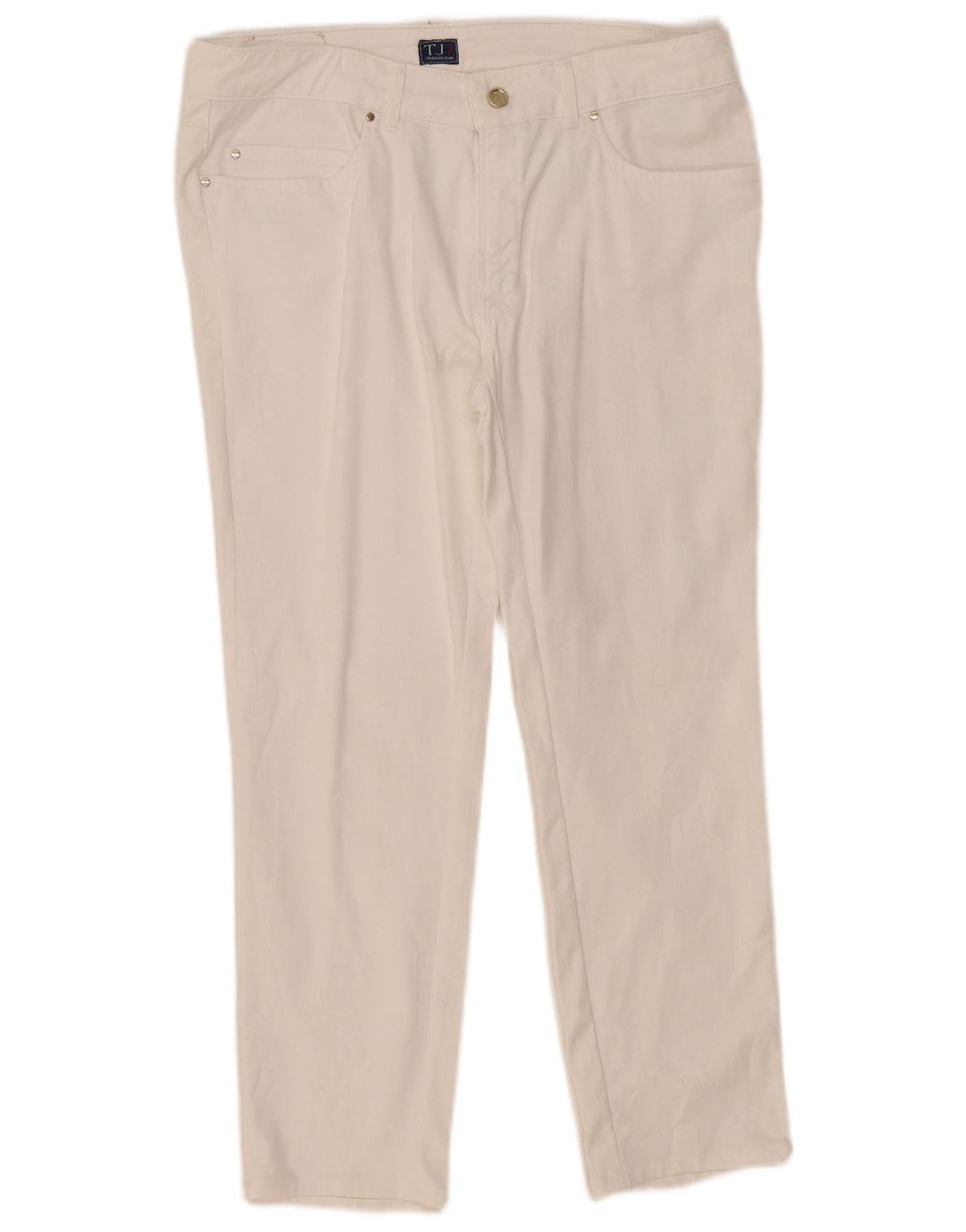 Trussardi Dame Slim Cropped Jeans IT 48 Medium W33 L26 Hvid Bomuld