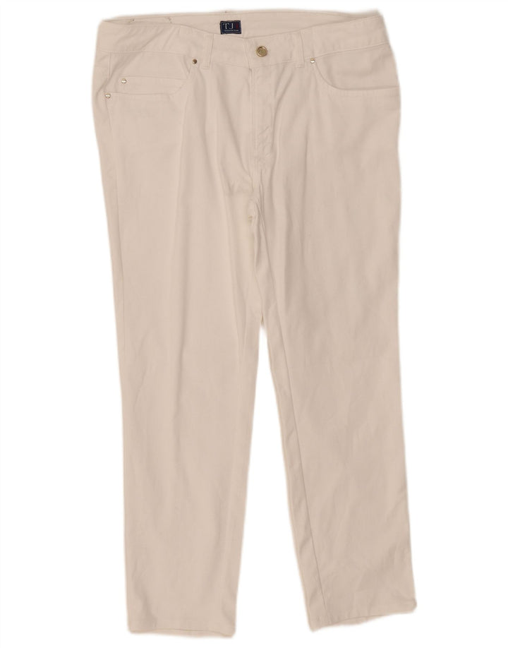 Trussardi Dame Slim Cropped Jeans IT 48 Medium W33 L26 Hvid Bomuld