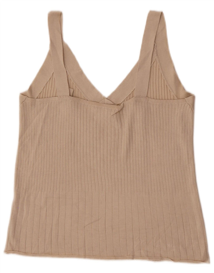 Massimo Dutti Dame Crop Cami Top UK 14 Large Beige