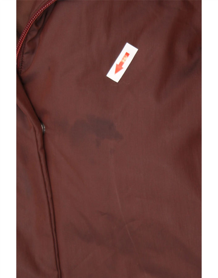 Trussardi Dame Hætte Overfrakke IT 46 Large Burgundy Polyester