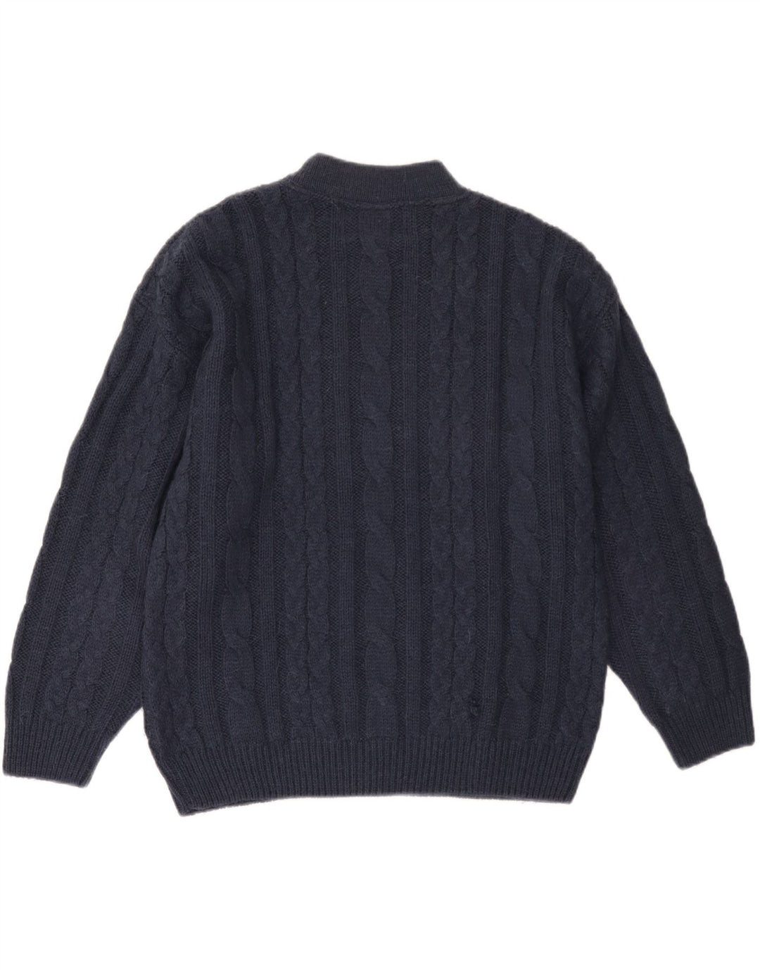 VINTAGE Dame sweater med rund hals DK 18 XL marineblå akryl