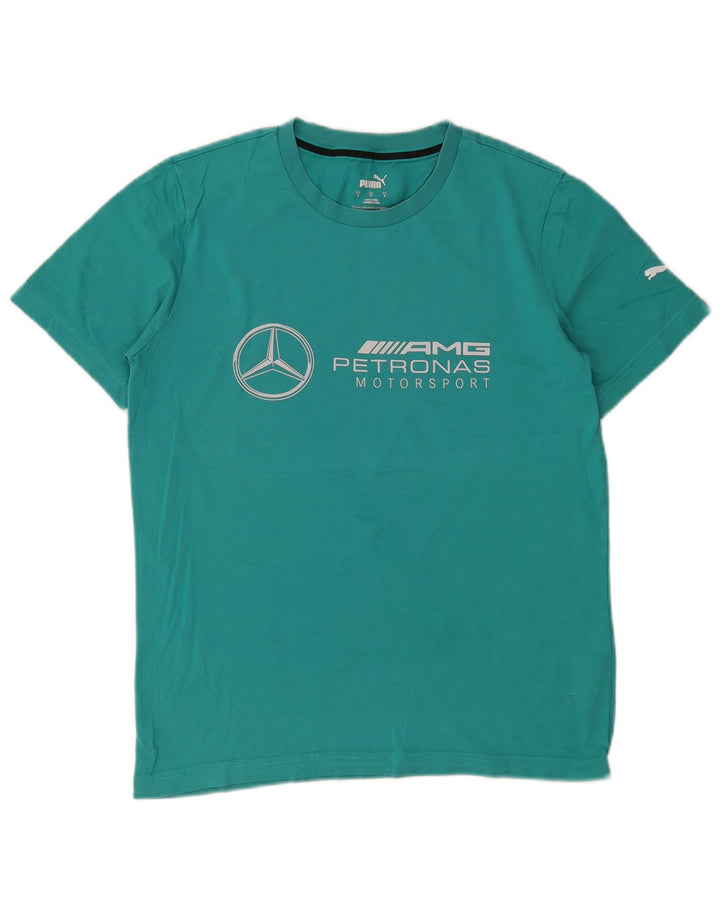 Puma Herre grafisk T-shirt Top Lille turkis bomuld