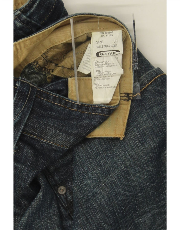 G-STAR Mens Graphic Denim Shorts W33 Medium Blue Cotton Vintage G-Star and Second-Hand G-Star from Messina Hembry 