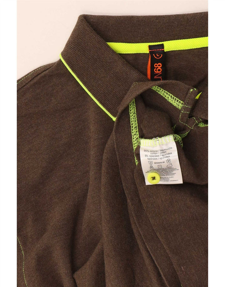 Sun68 Herre poloshirt Stor brun bomuld