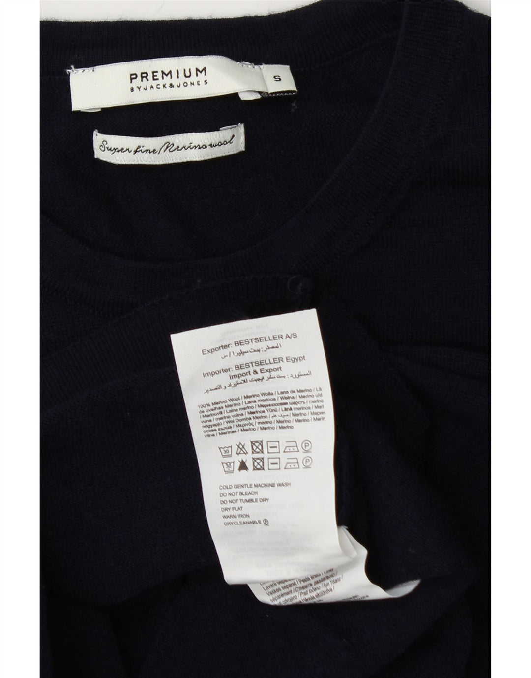 JACK & JONES Herre sweater med rund hals, lille marineblå uld