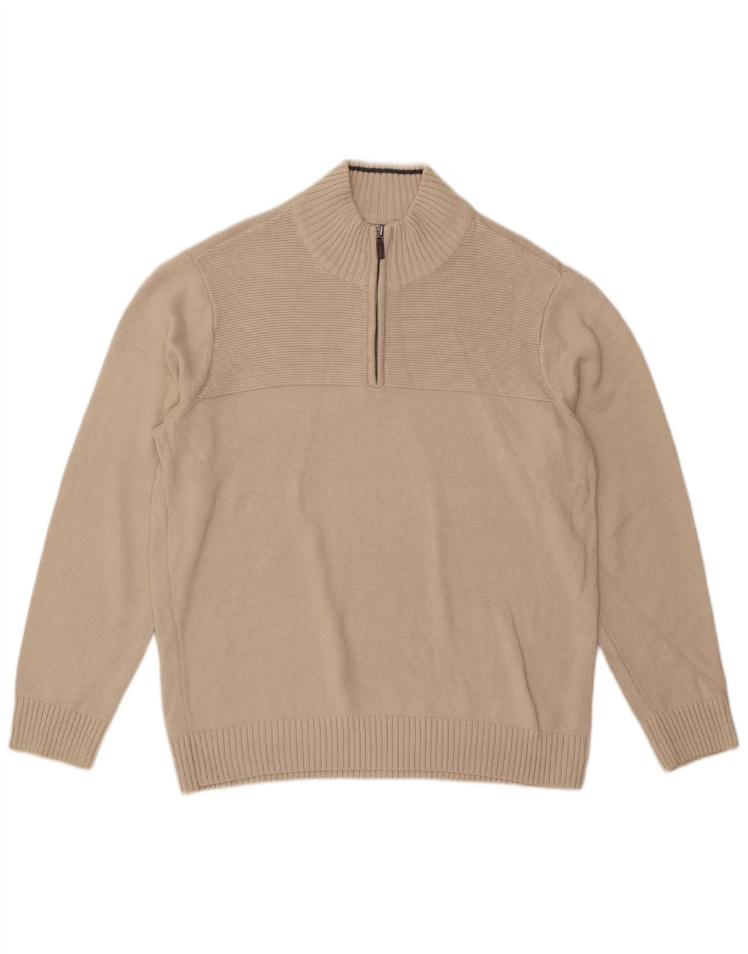 Dockers Herre Zip Neck trøje Sweater Large Off White Bomuld