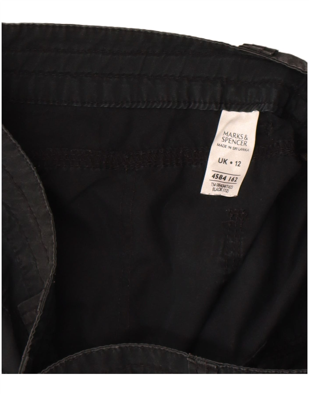 Marks & Spencer Kvinder Casual Shorts UK 12 Medium W31 Sort Bomuld