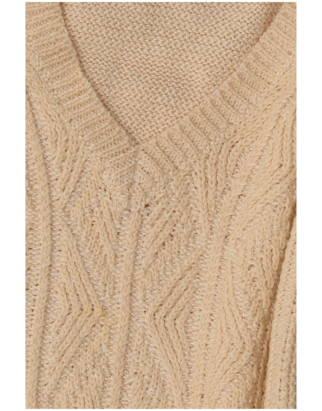 Inis Meain Dame V-hals sweater UK 14 Medium Beige Argyle/Diamond