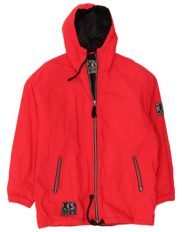 XS Exes Herre Hooded Windbreaker Jacket UK 44 2XL Rød