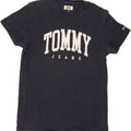 TOMMY HILFIGER Mens Graphic T-Shirt Top Medium Navy Blue Cotton Vintage Tommy Hilfiger and Second-Hand Tommy Hilfiger from Messina Hembry 