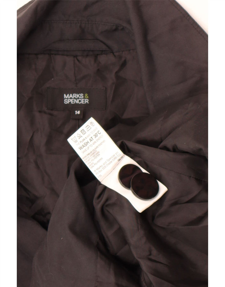 Marks & Spencer Trench Coat til kvinder UK 14 Stor sort polyester