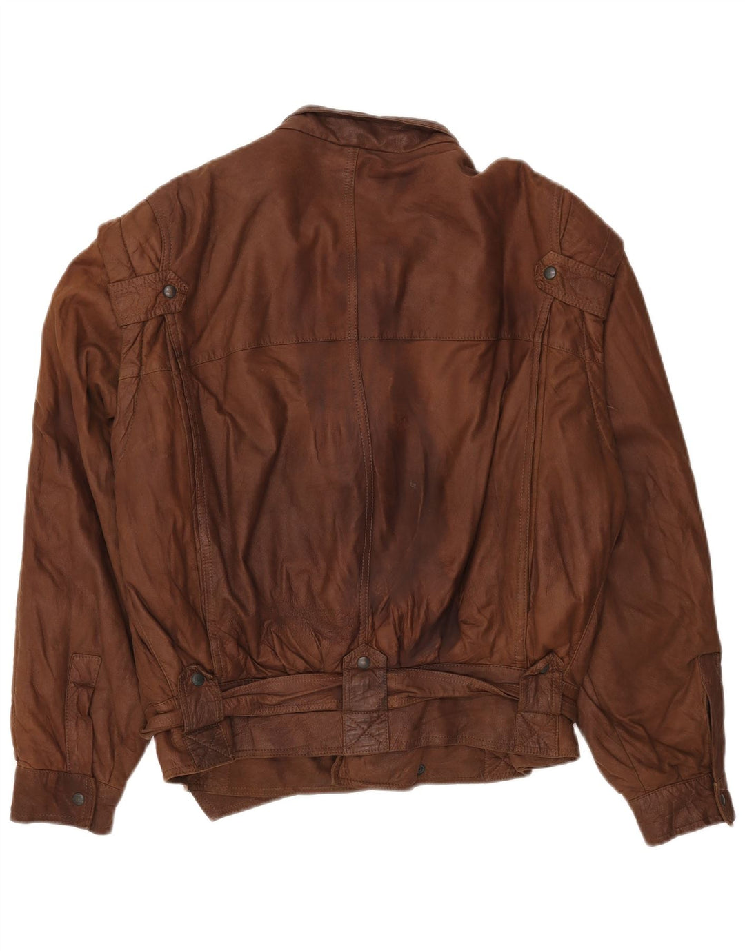 Vintage Herre Loose Fit Læderjakke IT 48 Medium Brun Læder