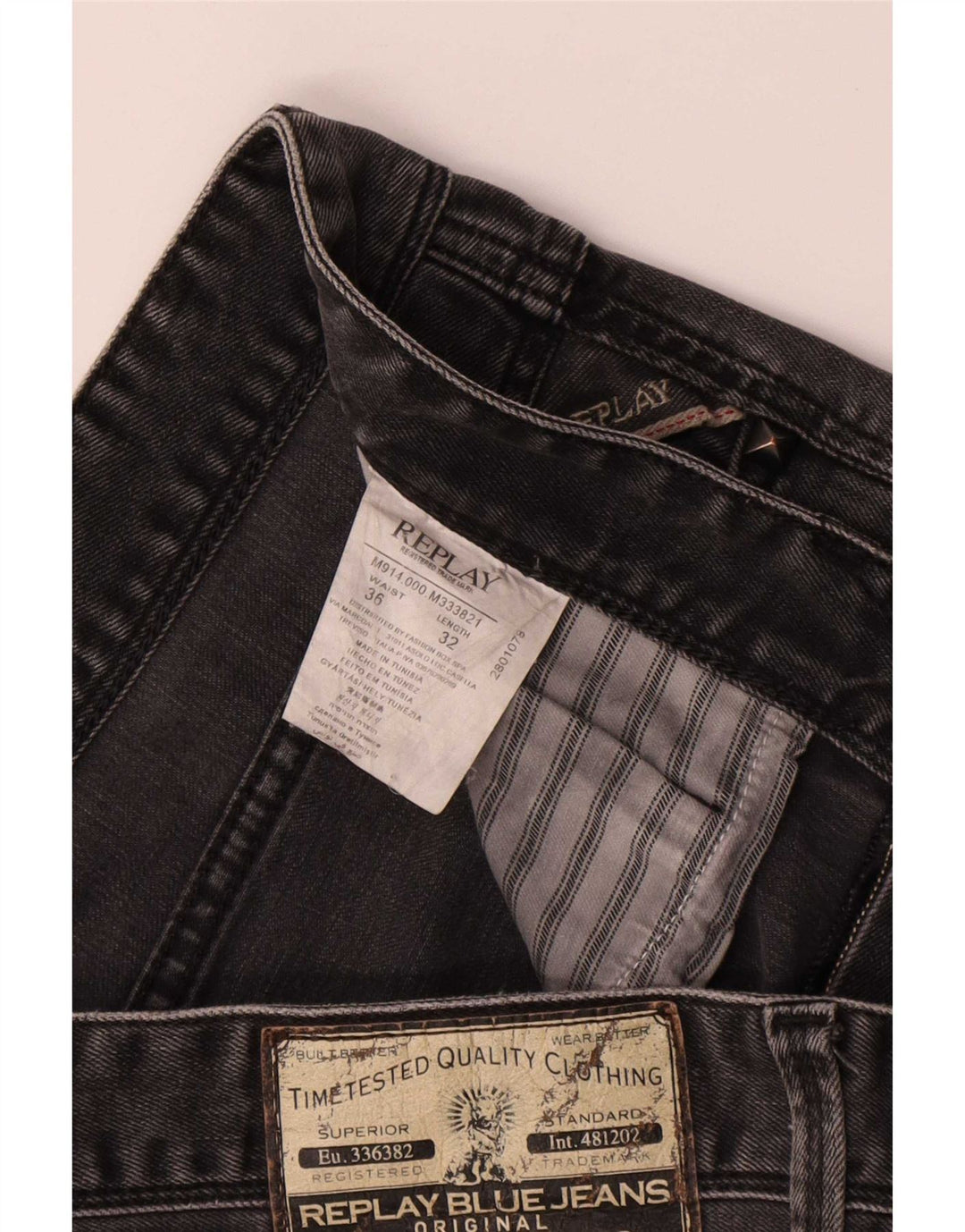Replay Straight Jeans til mænd W36 L32 Grå