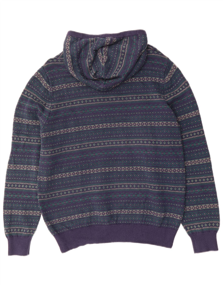 Izod Herre hættetrøje Sweater Large Purple Fair Isle Bomuld