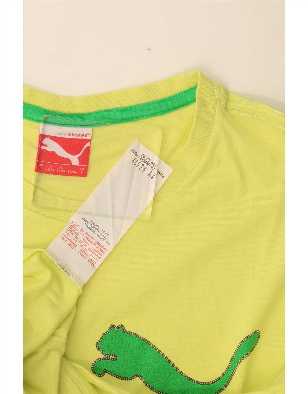 Puma Herre Grafisk T-Shirt Top Stor Gul Bomuld