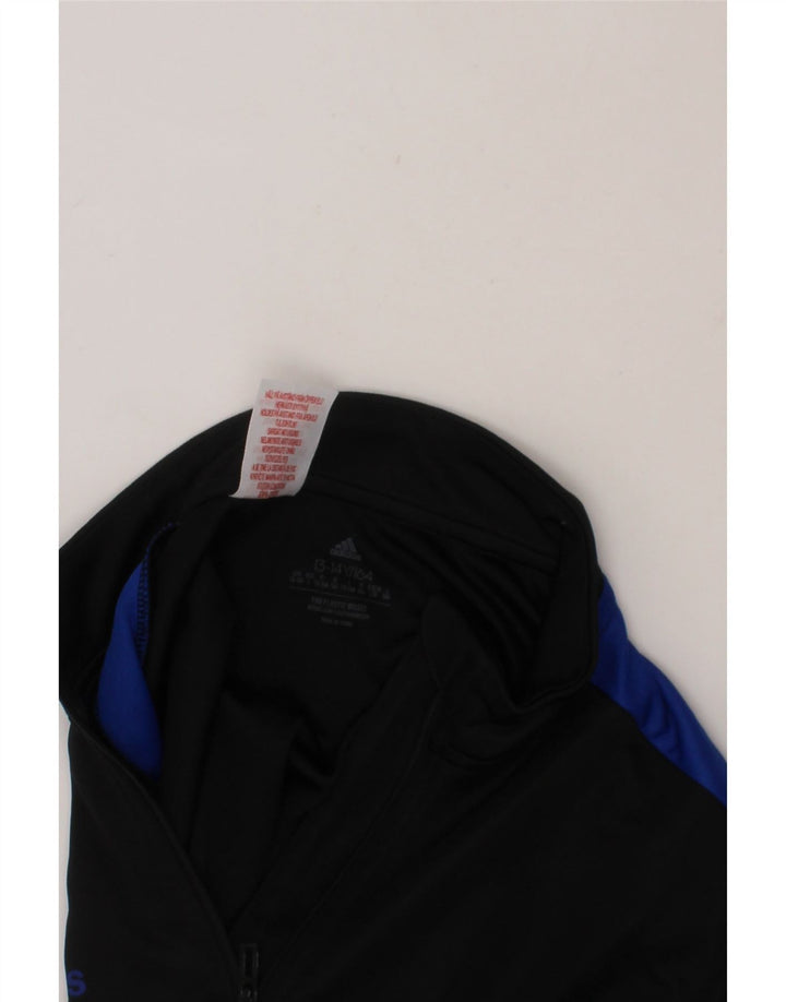 ADIDAS Boys Aeroready Pullover Tracksuit Top 13-14 Years Black Colourblock Vintage Adidas and Second-Hand Adidas from Messina Hembry 