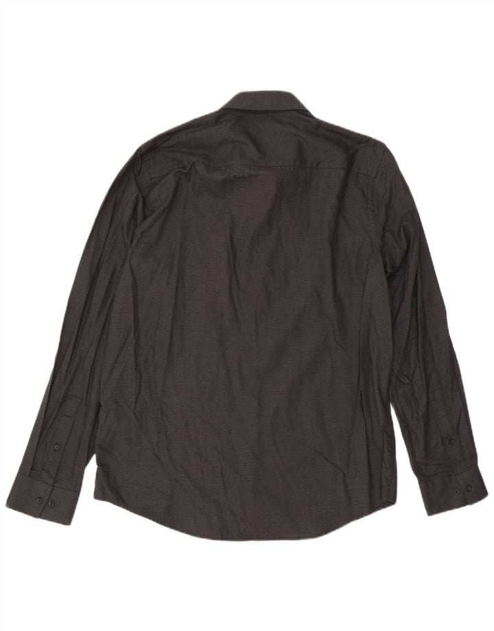 Calvin Klein Herre Regular Fit skjorte Stor sort nålestribet bomuld