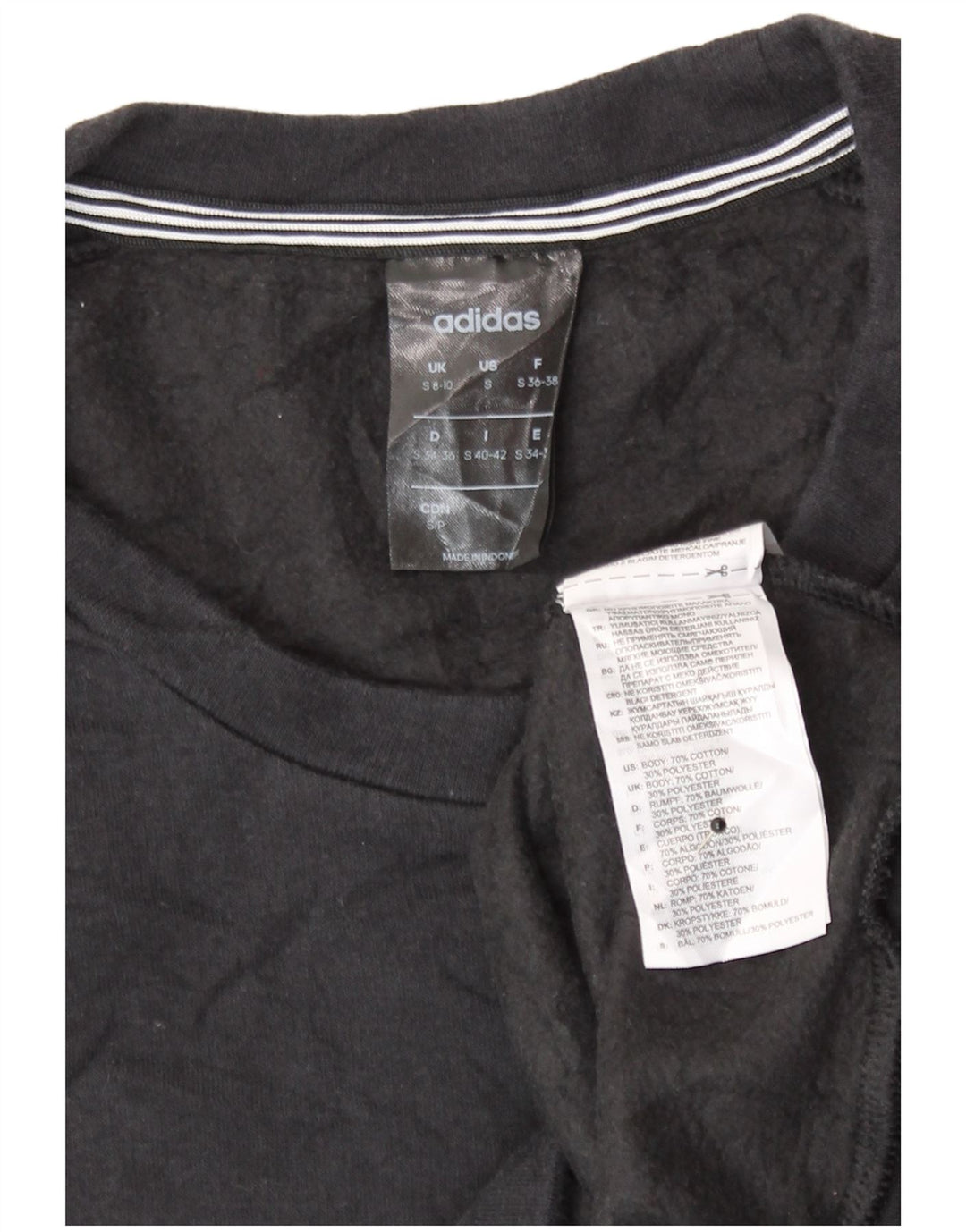 Adidas Dame Sweatshirt Jumper UK 8/10 Small Black Bomuld