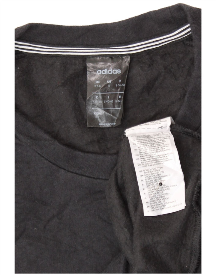 Adidas Dame Sweatshirt Jumper UK 8/10 Small Black Bomuld
