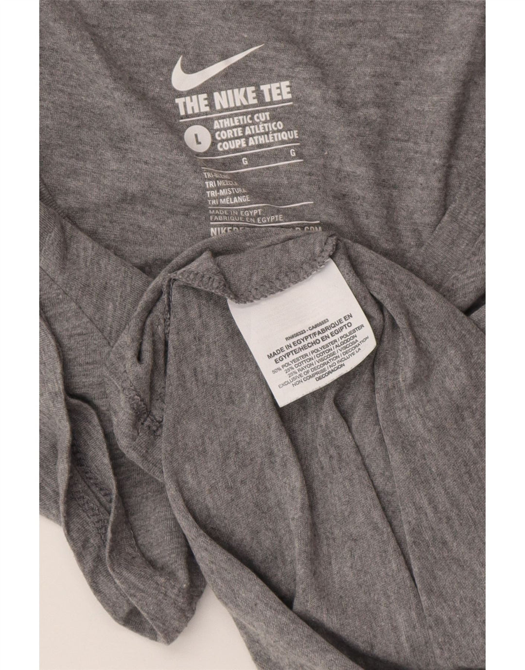 NIKE Dame atletisk snit grafisk T-shirt top UK 14 Stor grå polyester