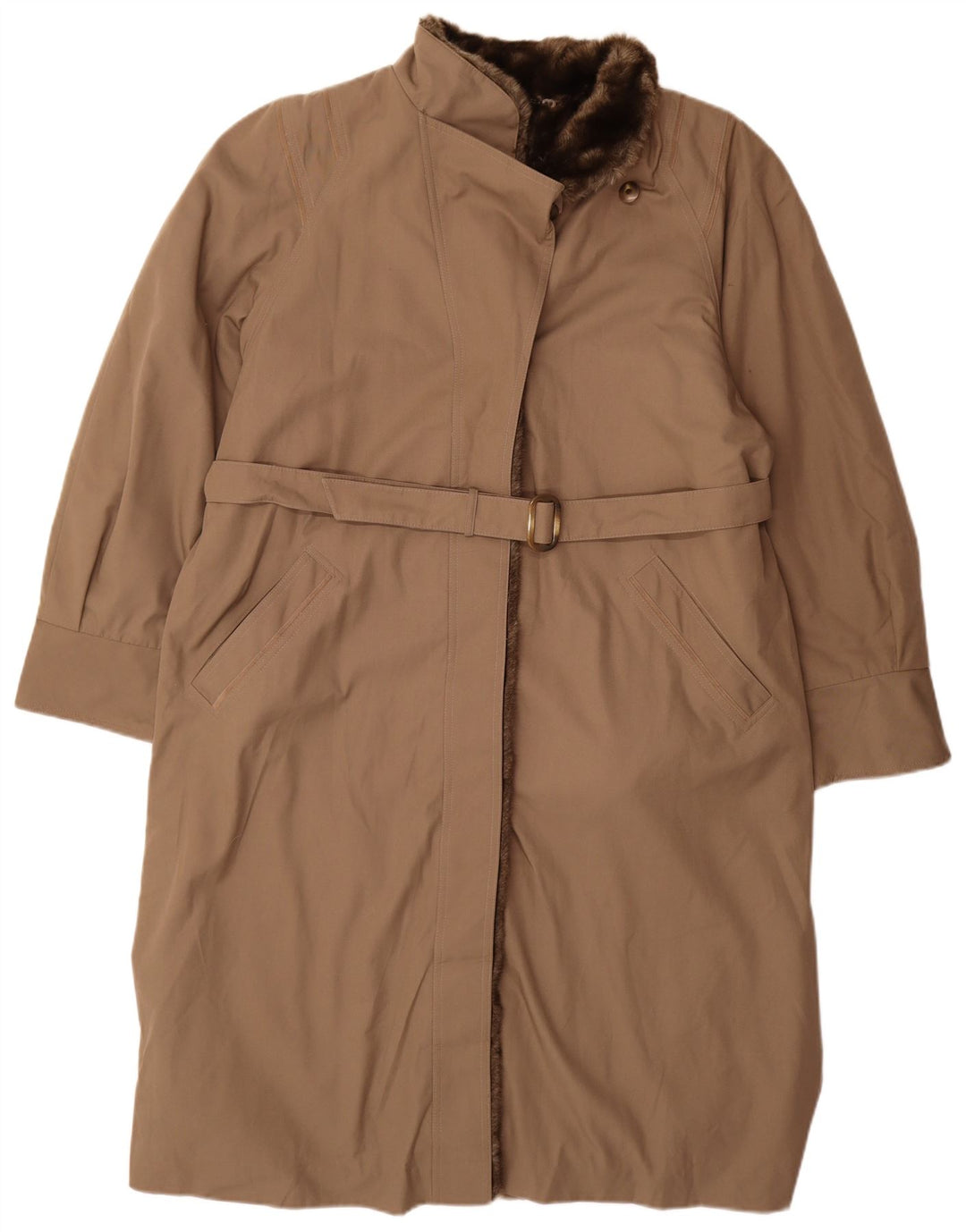 Diolen Sherpa Overfrakke UK 16 Stor brun polyester