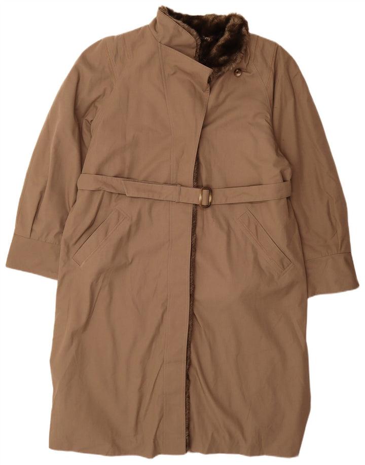 Diolen Sherpa Overfrakke UK 16 Stor brun polyester