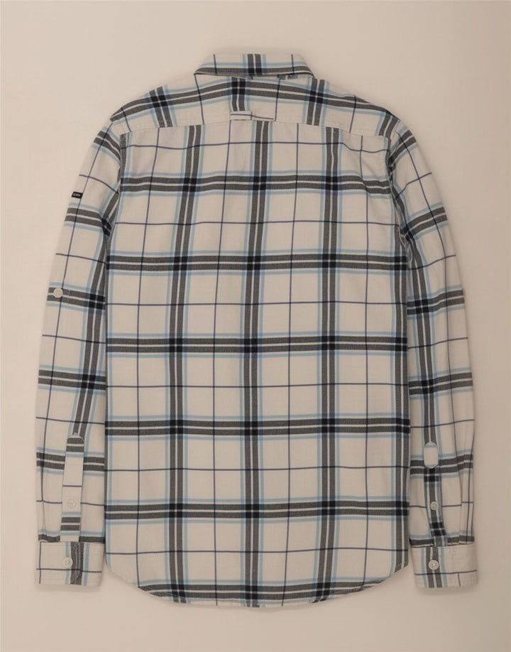Superdry Herre Classic Fit skjorte Stor hvid ternet bomuld