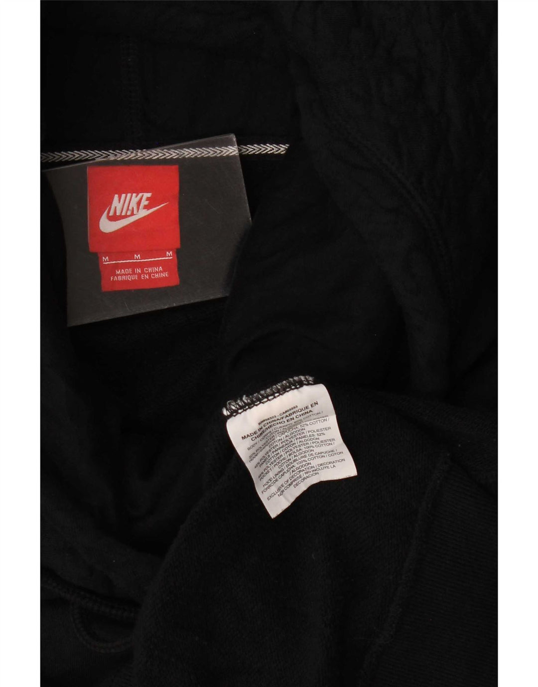 Nike Dame Oversized Hoodie Jumper UK 14 Medium Sort Bomuld